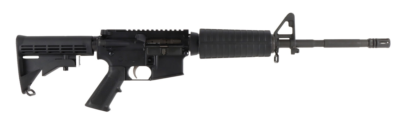 DPMS DR-15 M4 5.56X45 AR-15 Semi Auto Rifle NIB: New in box DPMS DR-15 M4 semi-automatic rifle. Barrel length 16 inches. Includes MBUS rear sight and one (1) 30-round magazine. FFL required for transfer. Caliber: 5.56x45mm Serial Number: DR15006554 