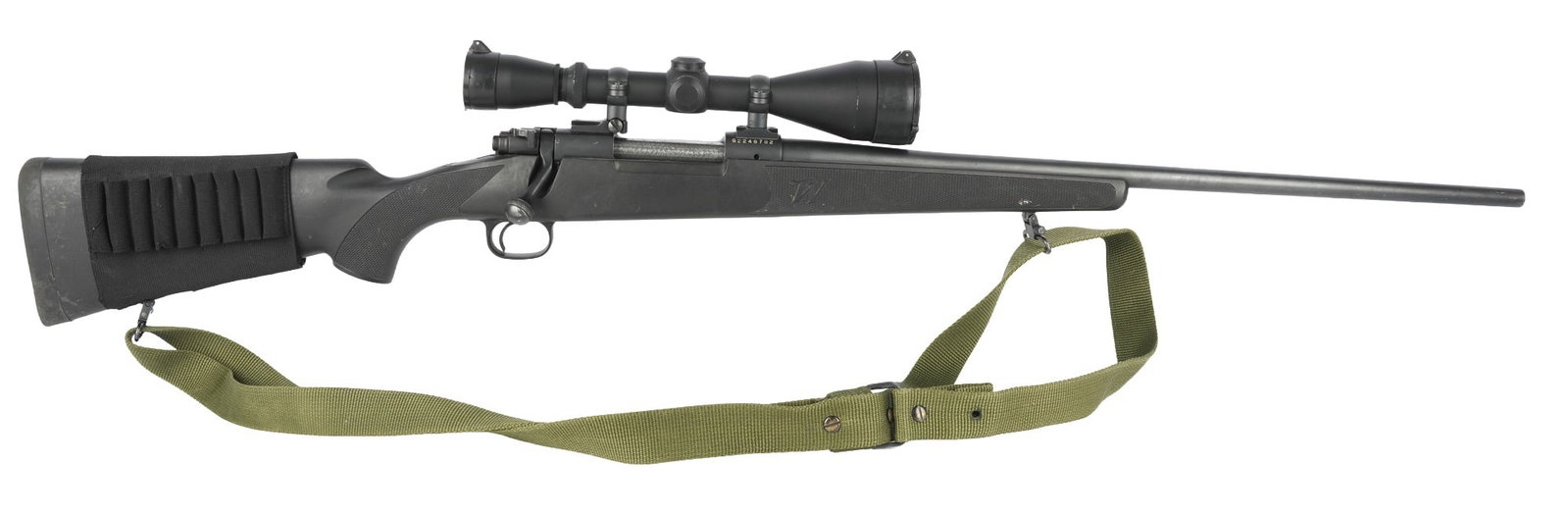 Winchester Model 70 Black Shadow .30-06 Bolt Rifle: New Haven production Winchester Model 70 Black Shadow bolt-action rifle with Leupold Vari-XIIc 3x9 50mm scope. Barrel length 24 inches. Jeweled bolt. Black synthetic stock. Includes carry sling, cartr