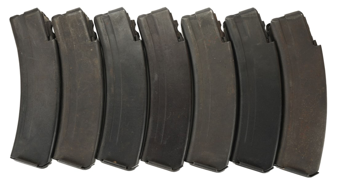 Czech Skorpion Vz. 61 .32 ACP 20rd Magazine 7 Pcs: Lot of seven (7) Czech military production Skorpion Vz. 61 .32 ACP steel magazines. All marked with crossed swords.