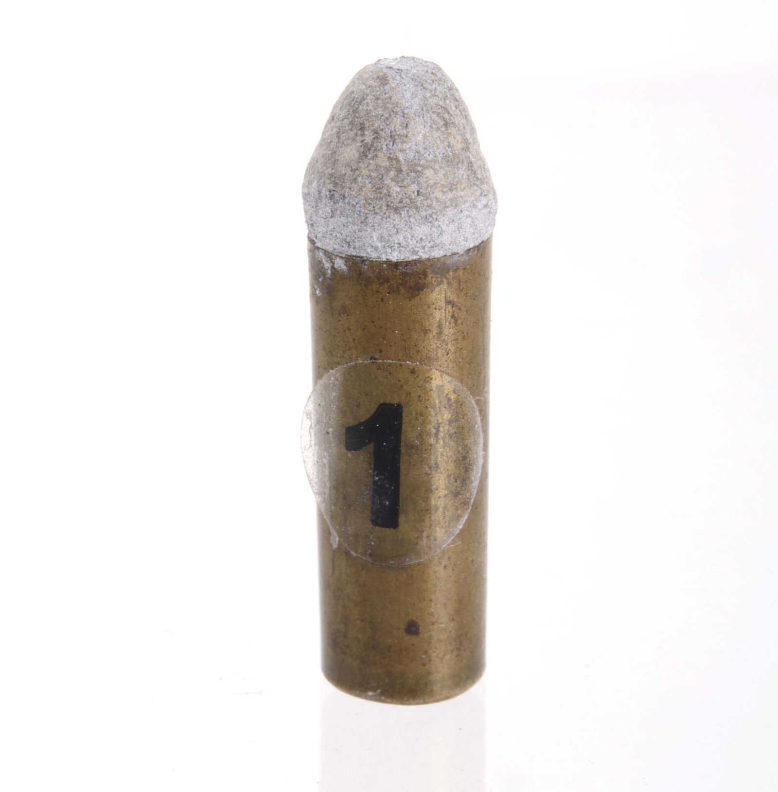 .31 Thuer Cartridge For Colt Thuer Conv. Revolvers: .31 Thuer drawn brass cartridge for Colt Thuer Conversion revolvers. Length 1.2 inches. Scarce.