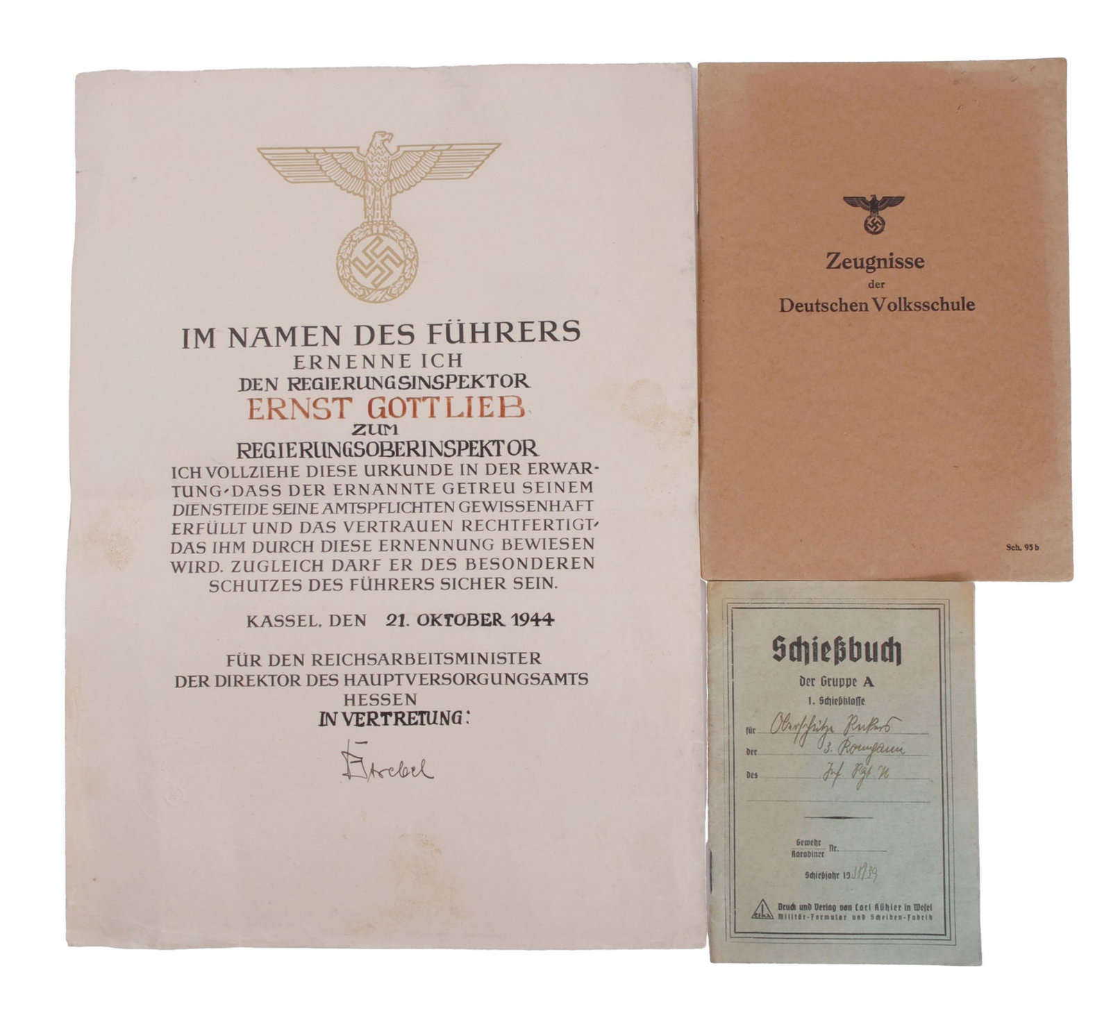 WWII German Documents Schiessbuch Lot of 3 (1 of 8)
