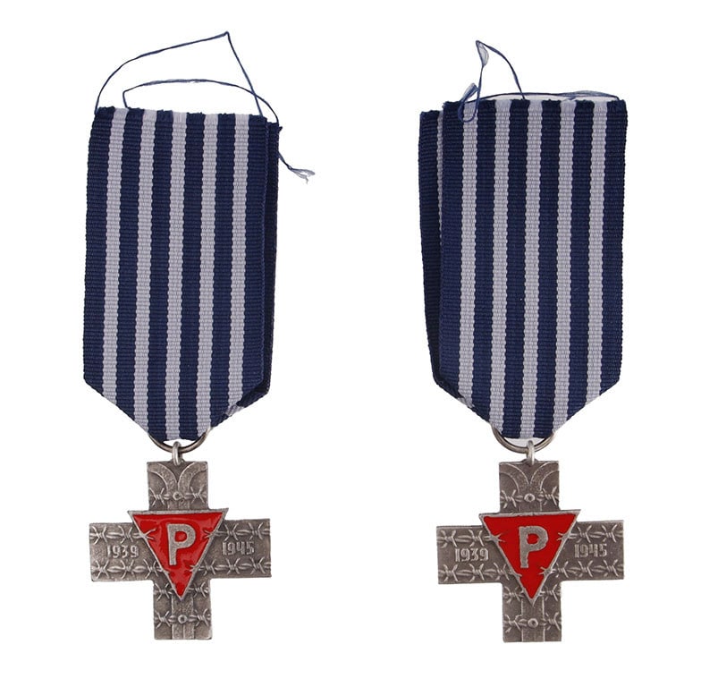 2 Auschwitz Cross WWII German Reich: Two Auschtiwtz crosses, one from the Soviet era and another post-Soviet.