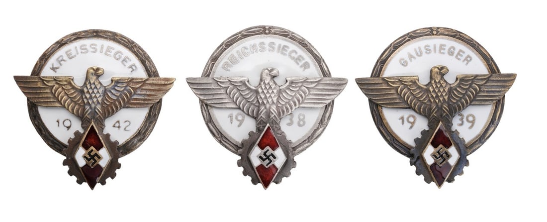 3 Hitler Youth Badges WWII German Reich (1 of 8)