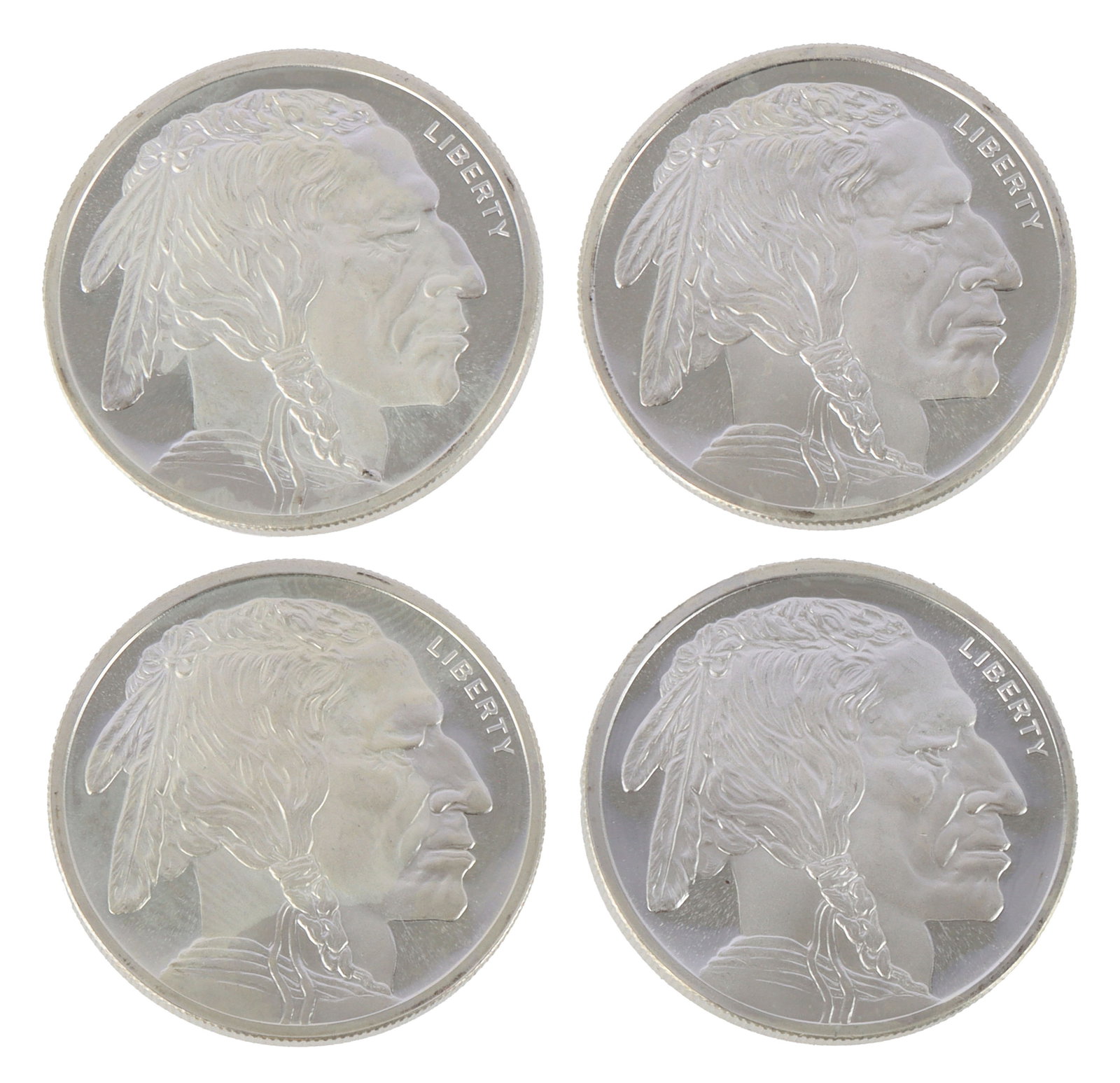 Four Half Ounce .999 Silver Rounds Indian Design (1 of 2)