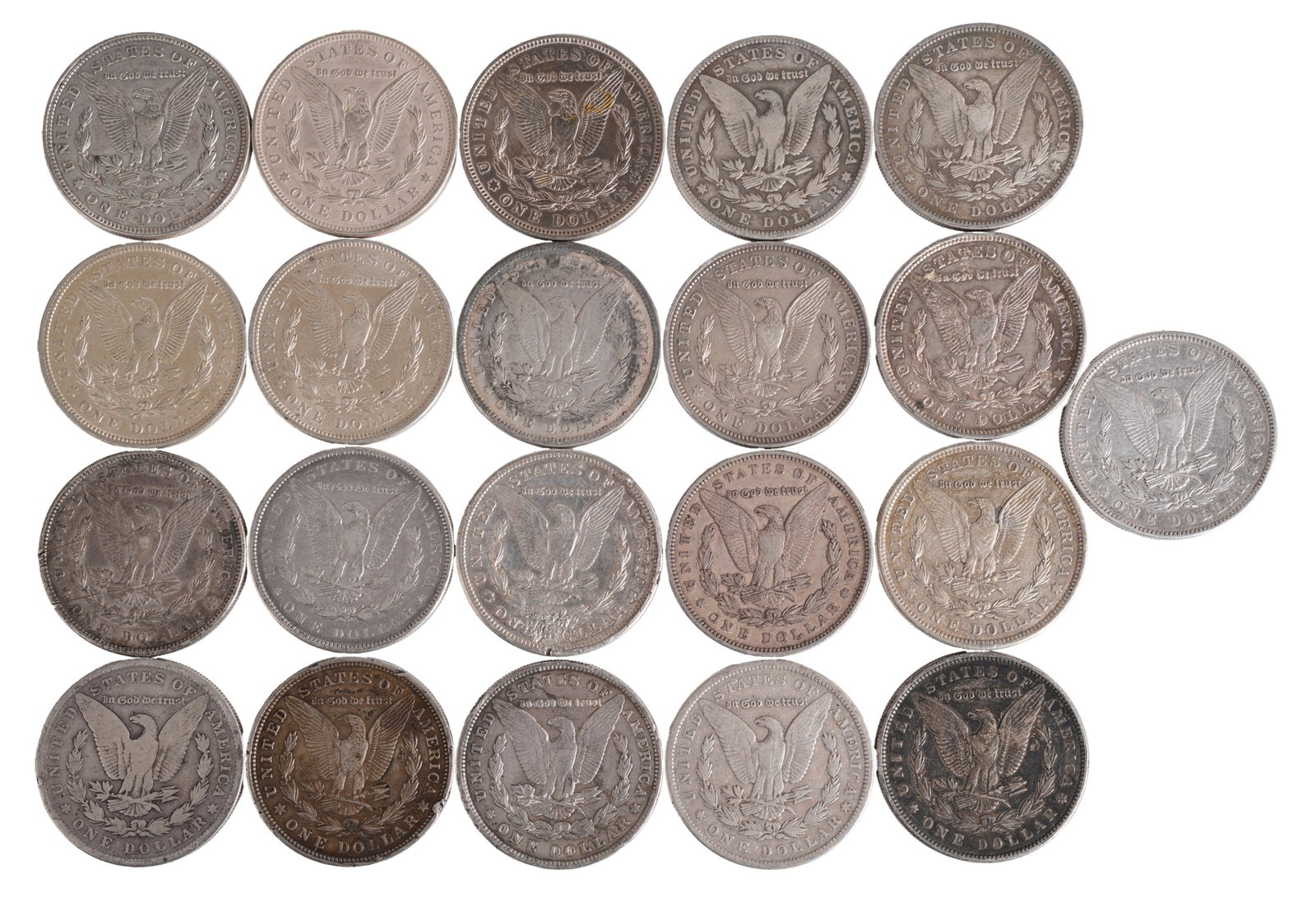 21 US Morgan Silver Dollar Mixed Date (1 of 2)