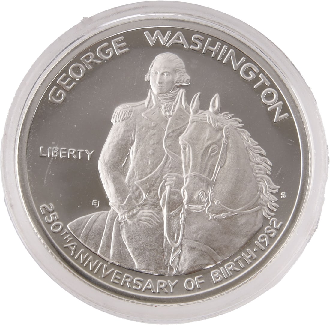 George Washington Half Dollar Proof Coin: Proof finish. Weighs .3617 troy ounce. Metal: Silver Country of Origin: USA