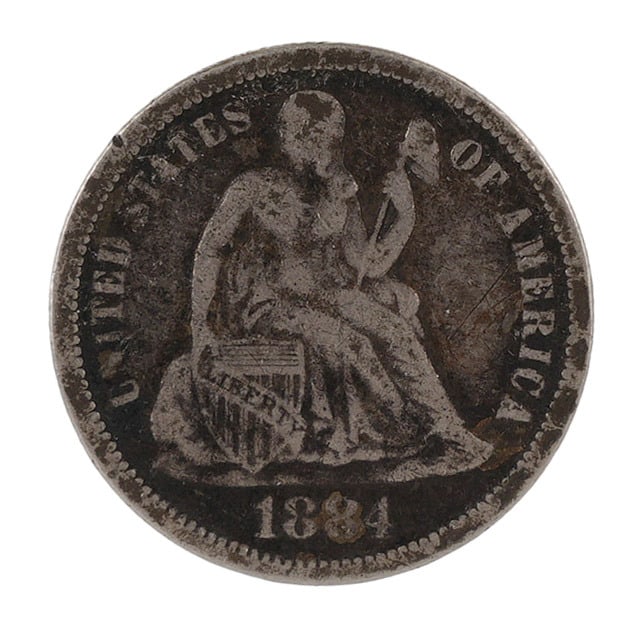 1884 Seated Liberty Dime Coin (1 of 2)