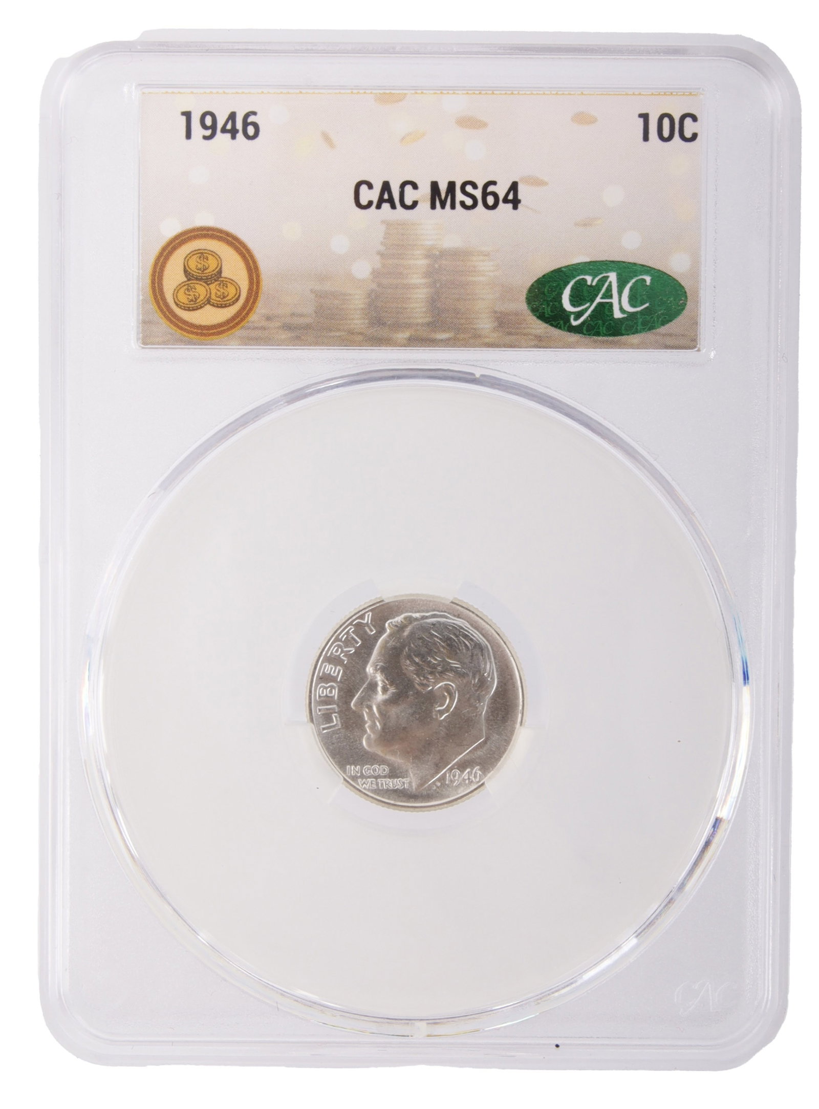 1946 Silver Roosevelt Dime CAC Graded (1 of 2)