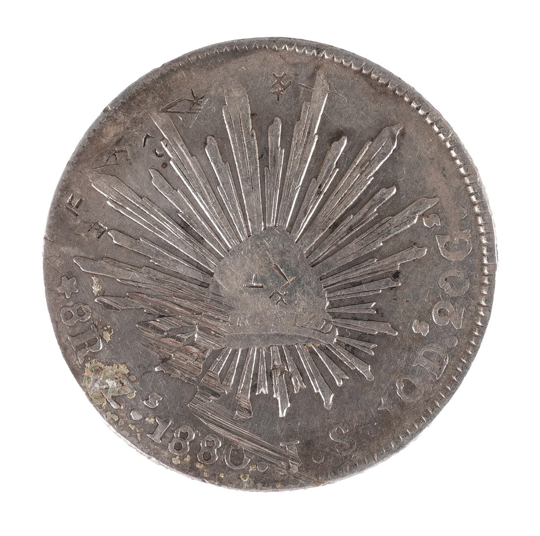 1880 Mexican 8 Reales Silver Coin (1 of 2)