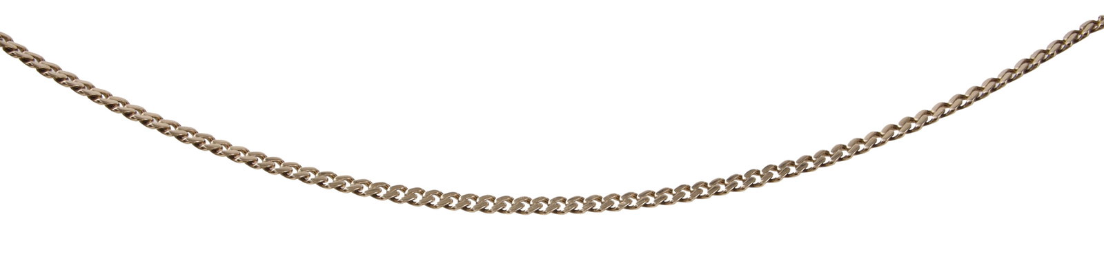 Monaco Chain 14K Gold Cuban Chain Necklace: A 14K gold Cuban or curb link chain from Monaco Chain. Marked for 14K gold and Monaco Chain. 25 inches. 17.2 grams. | This lot has a reserve.
