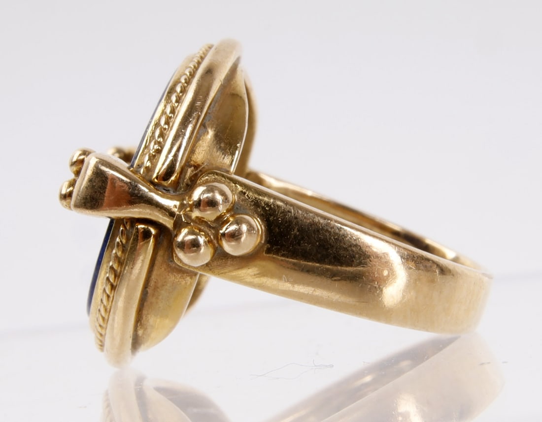 Lapis Lazuli 18K Gold Statement Ring - 3