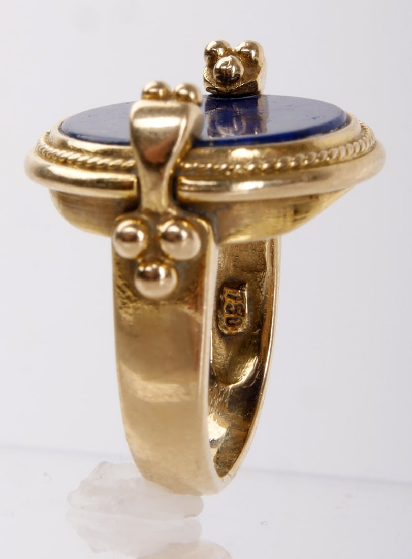Lapis Lazuli 18K Gold Statement Ring - 5