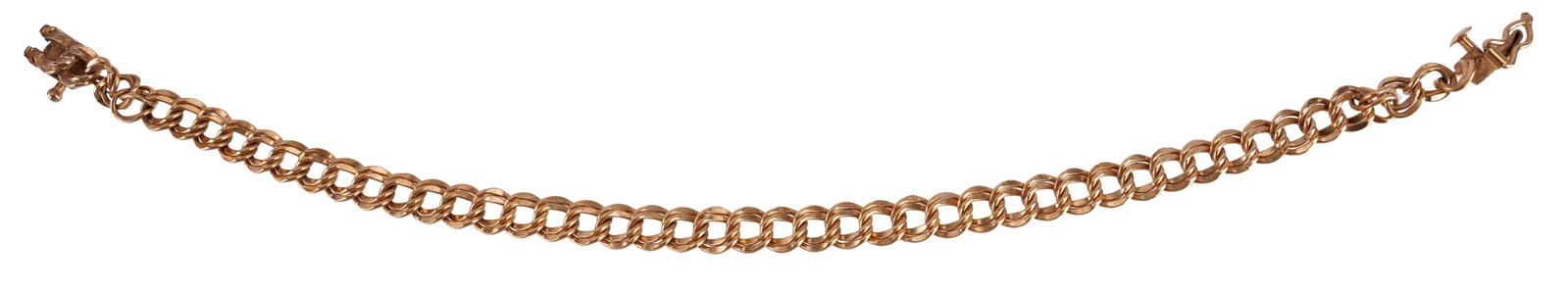 Mens Double Curb Link Gold Filled Bracelet (1 of 4)