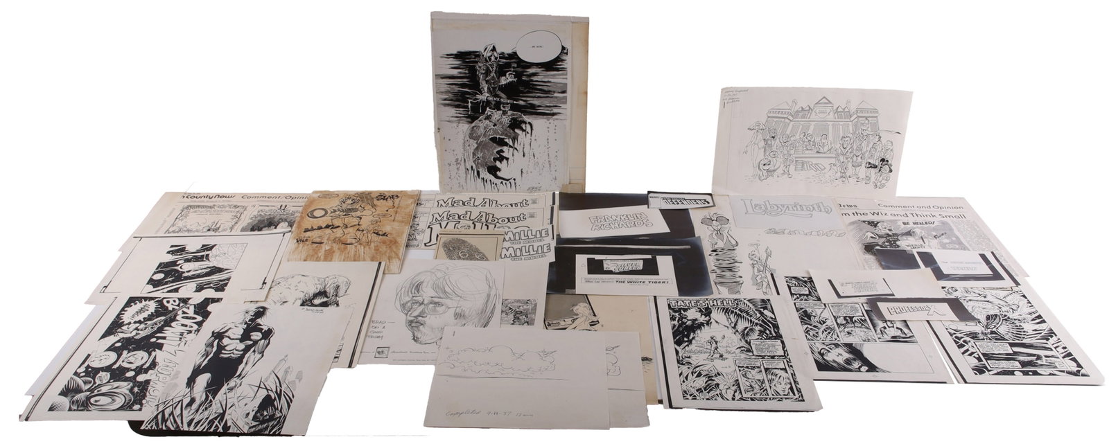 Brad Joyce Personal Art and Papers: An archival grouping consisting entirely of vintage workspace photocopies from the personal files of veteran artist and letterer Brad Joyce. This lot outlines his commercial portfolio outside of mains