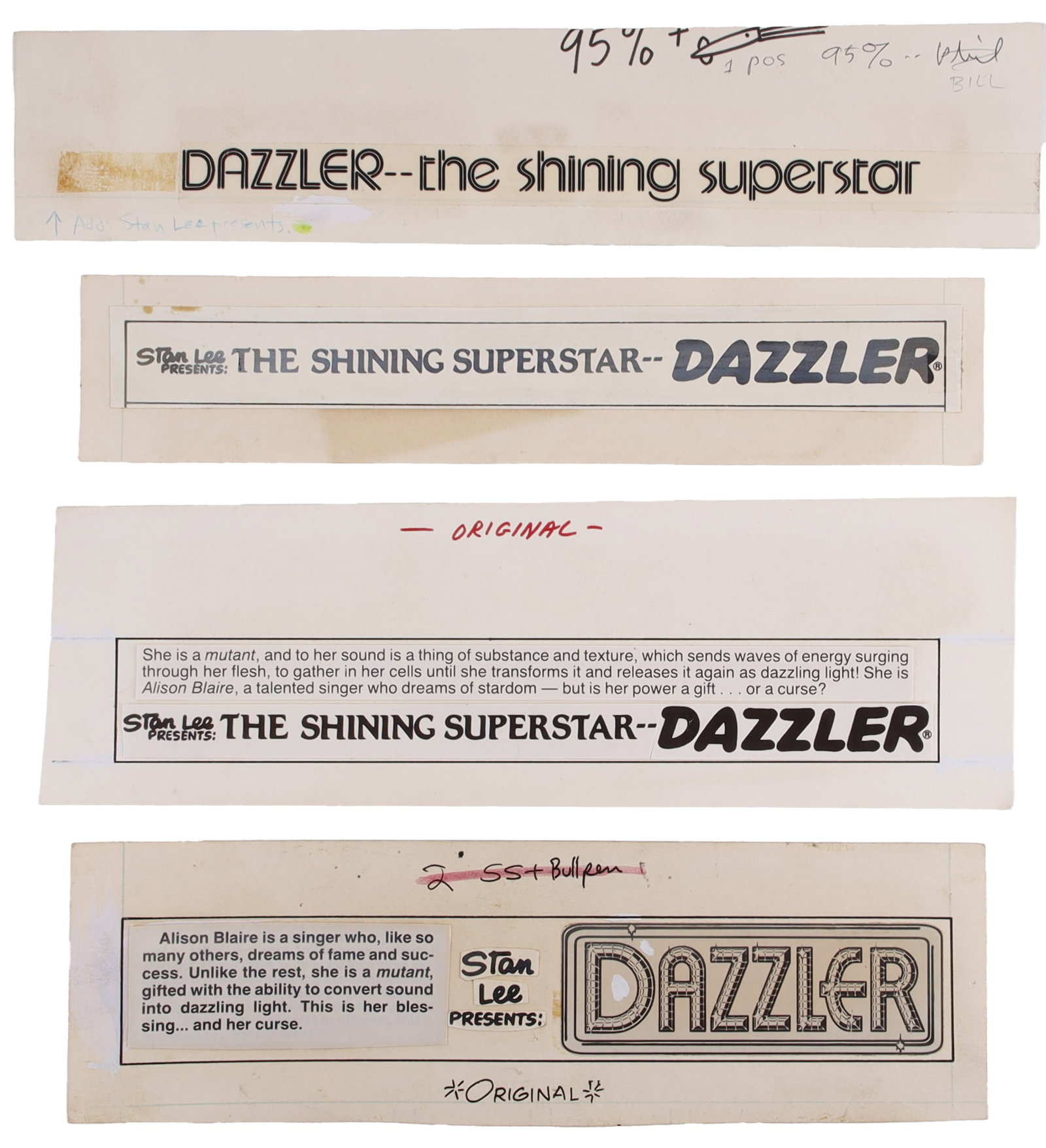 Marvel Comics Dazzler Production Art (1 of 2)