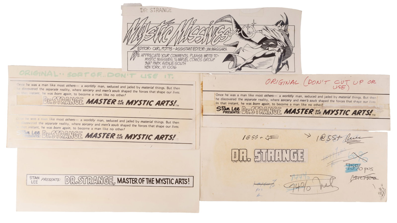 Marvel Comics Dr. Strange Production Art Group (1 of 10)
