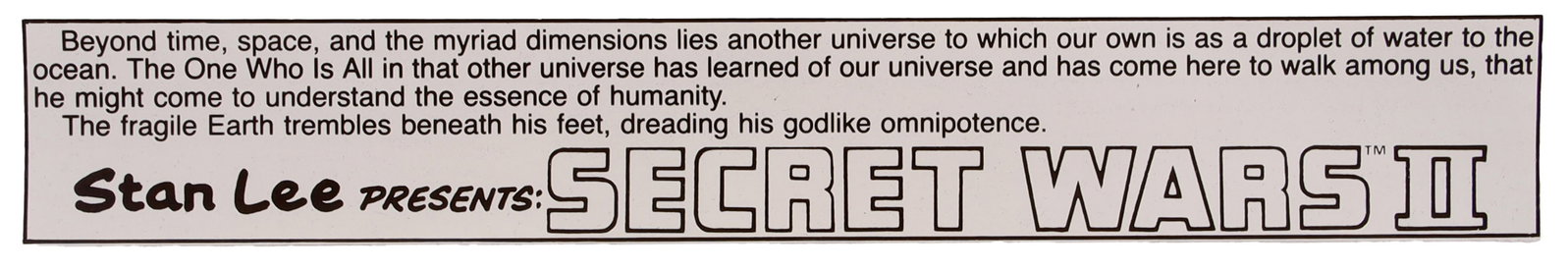 Marvel Comics Secret Wars II Production Art (1 of 2)
