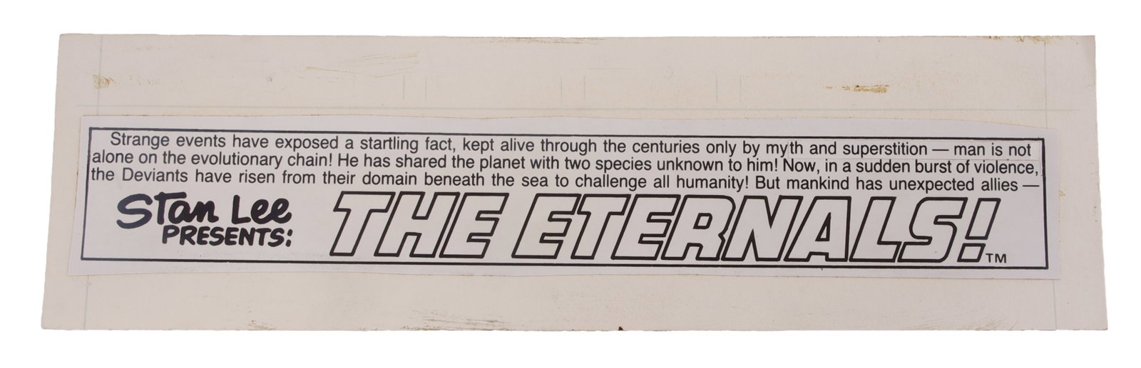 Marvel Comics The Eternals Production Photostat (1 of 2)