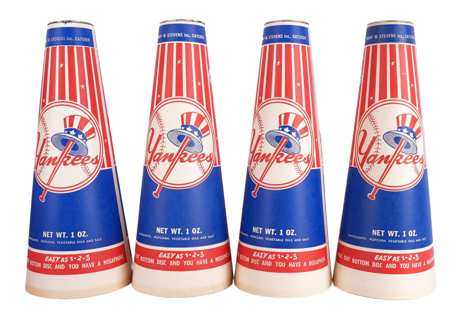 Lot 4 Popcorn Megaphone for the New York Yankees (1 of 6)