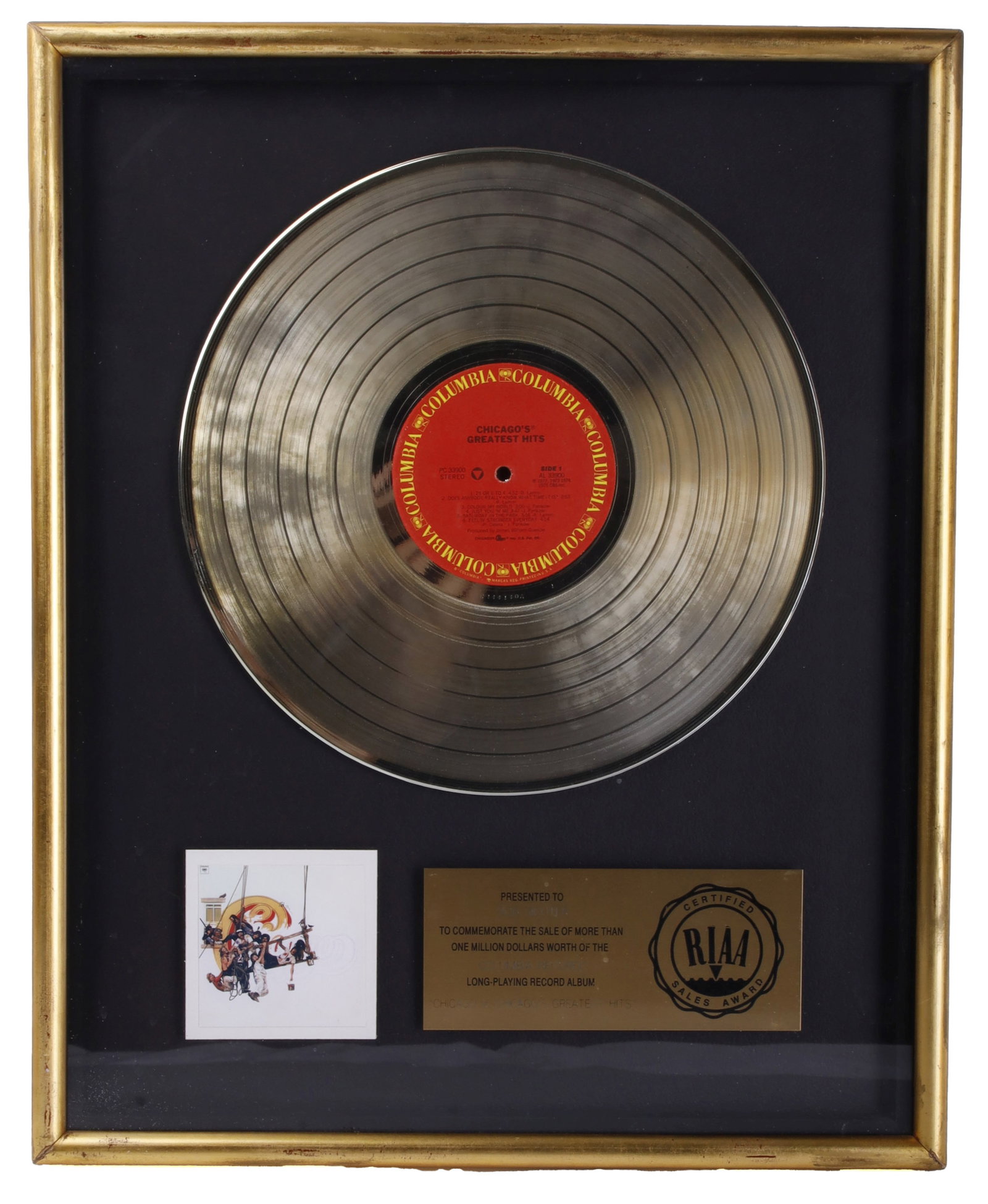 Gold Album Award for Chicago's Greatest Hits (1 of 4)