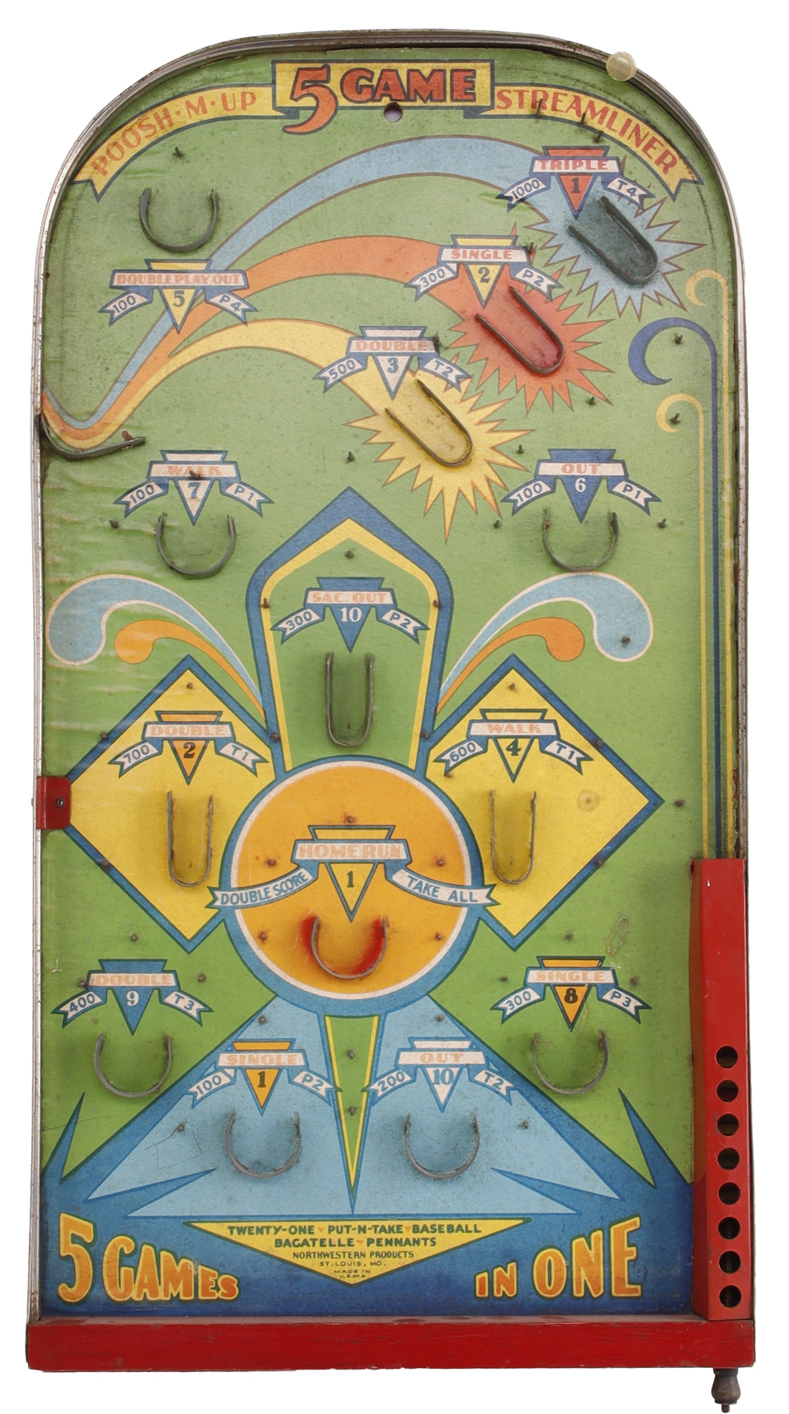 Poosh-M-Up Streamliner Pinball Tabletop Board (1 of 5)
