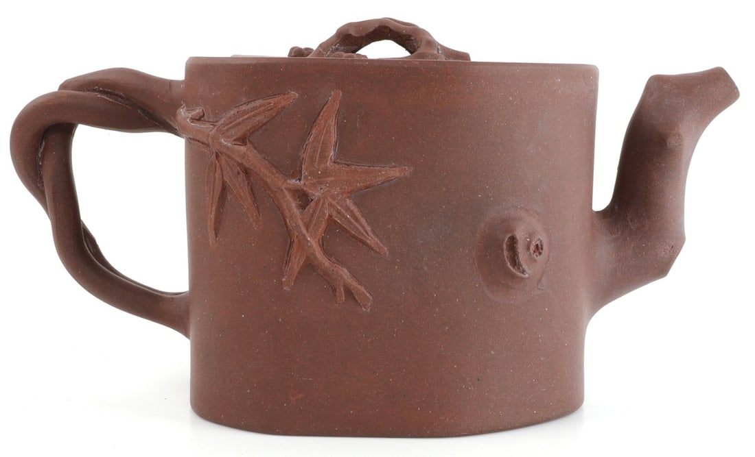 Chinese Yixing Zisha Tree Trunk Purple Clay Teapot (1 of 9)