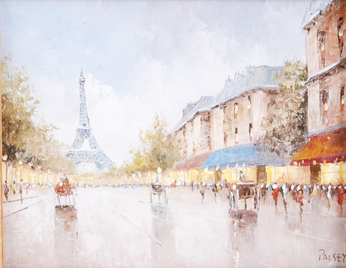 Palsey Oil On Board Parisian Street Scene (1 of 3)
