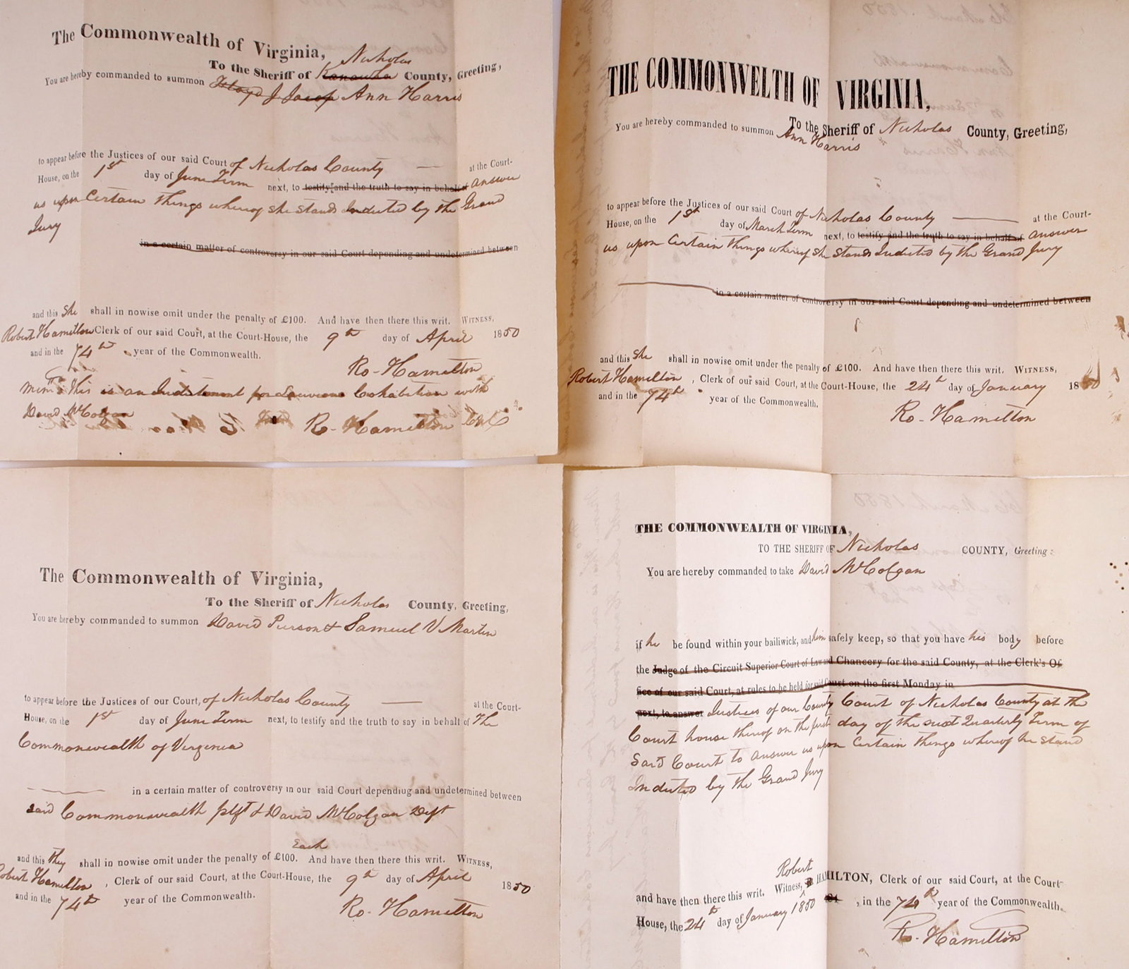 1850 Virginia Arrest Warrant for Cohabitation PPDS (1 of 9)
