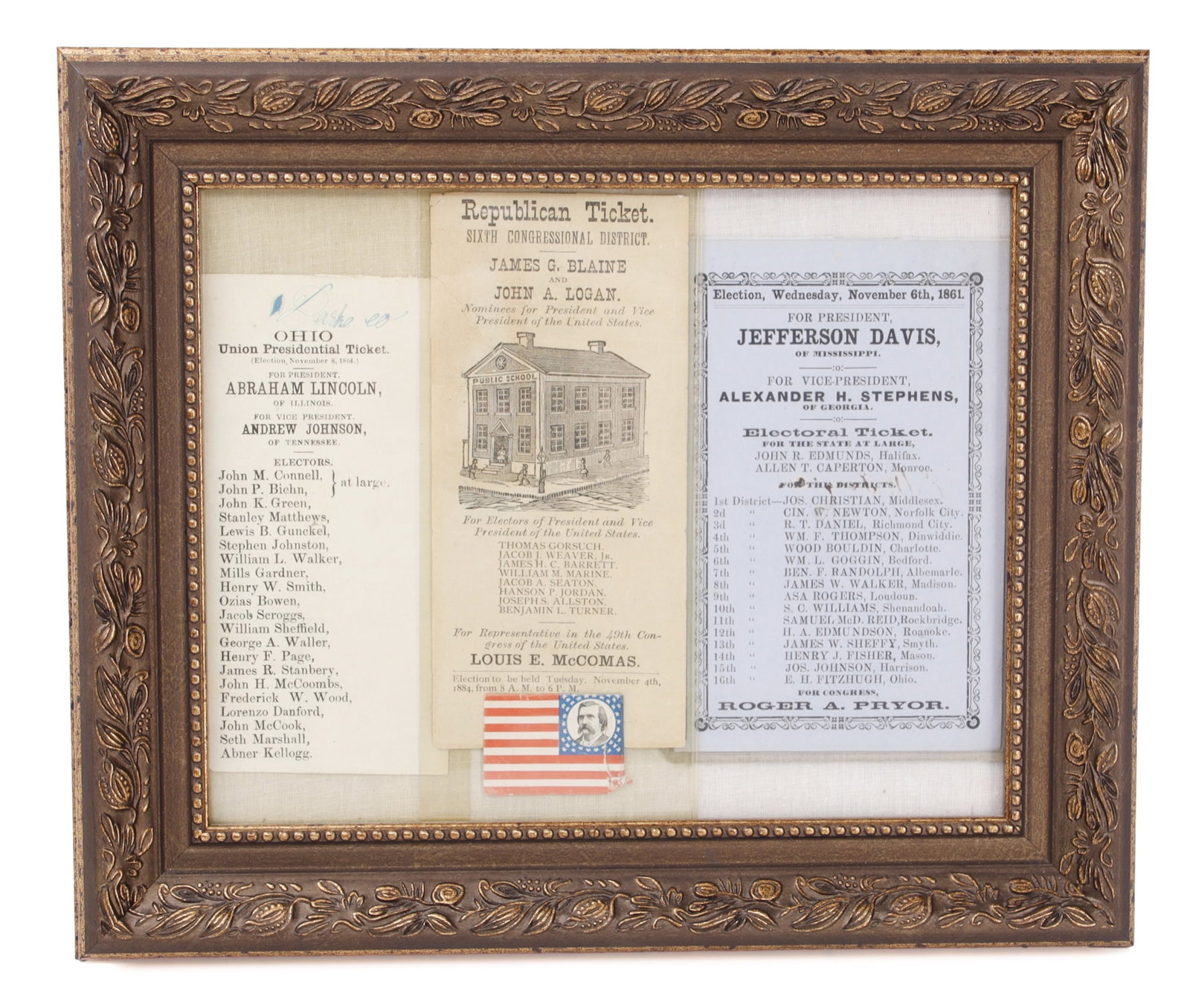 Framed Printed Ballots Lincoln Davis & Blaine (1 of 7)