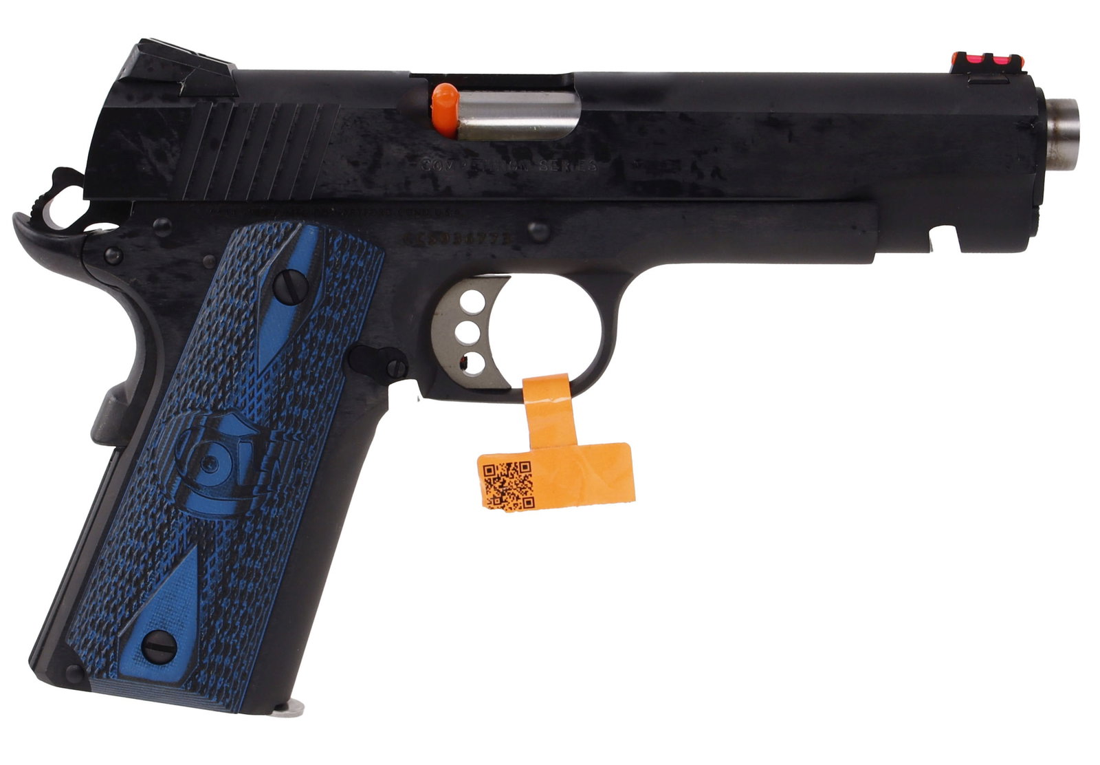 Colt Gov't Model Series 70 Competition .45 ACP NIB: New in box Colt Government Model Series 70 Competition semi-automatic pistol. Barrel length 5 inches. National Match barrel. Blued finish. Checkered G10 grips. Includes one (1) 8-round magazine. FFL r