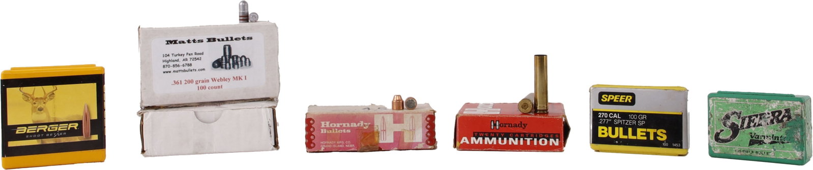 14+ Pounds Bullets & Brass for Reloading: Mixed caliber reloading components. Gross weight 14 pounds, 4 ounces.