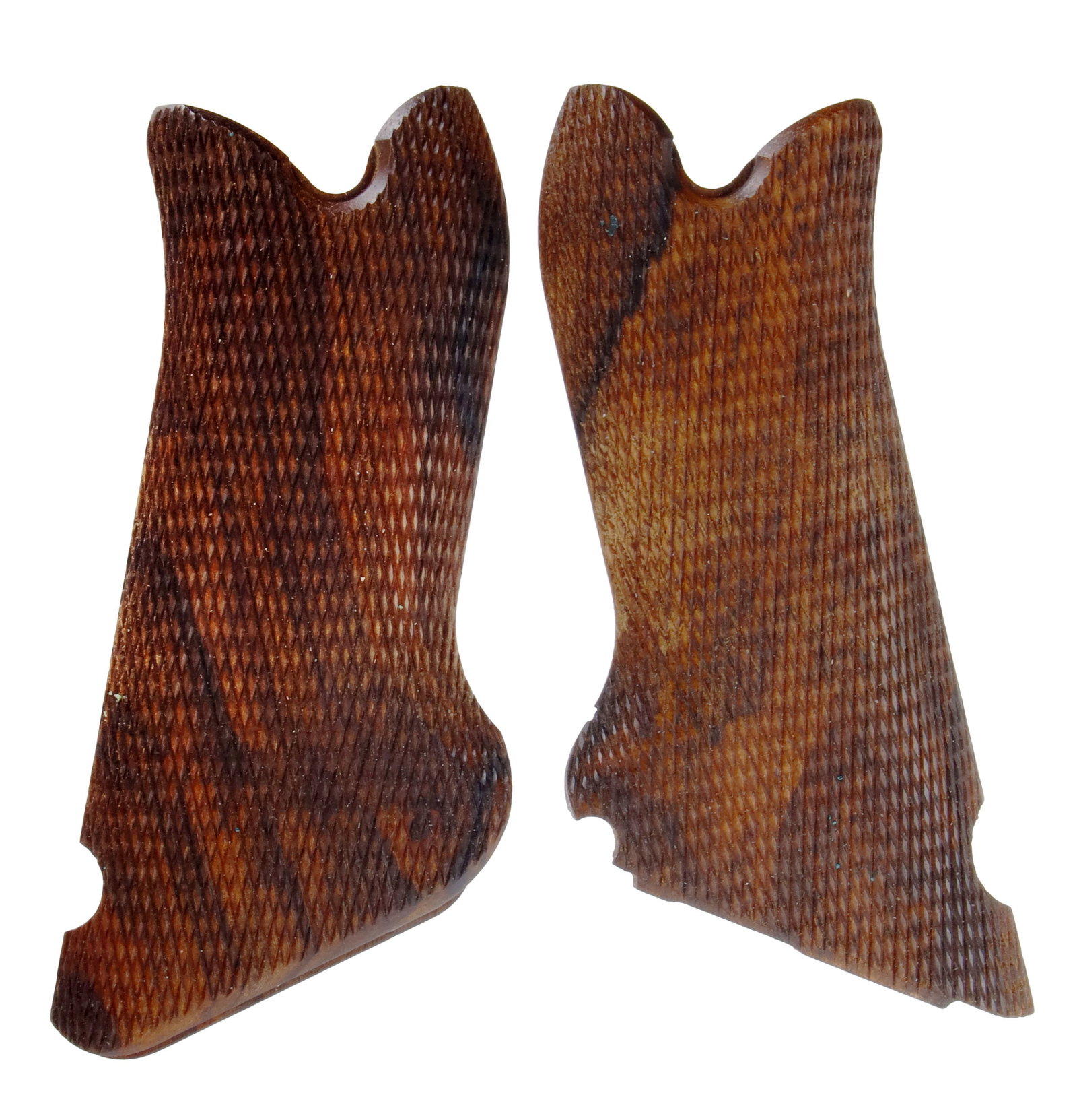 Luger P08 Checkered Wood Grips Marked "41": Luger P08 checkered wood grips. Reverse of both grips stamped "41."