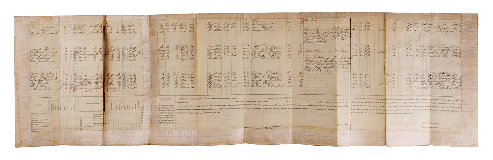 Civil War 7th Illinois Infantry Muster Roll 1865 (1 of 9)