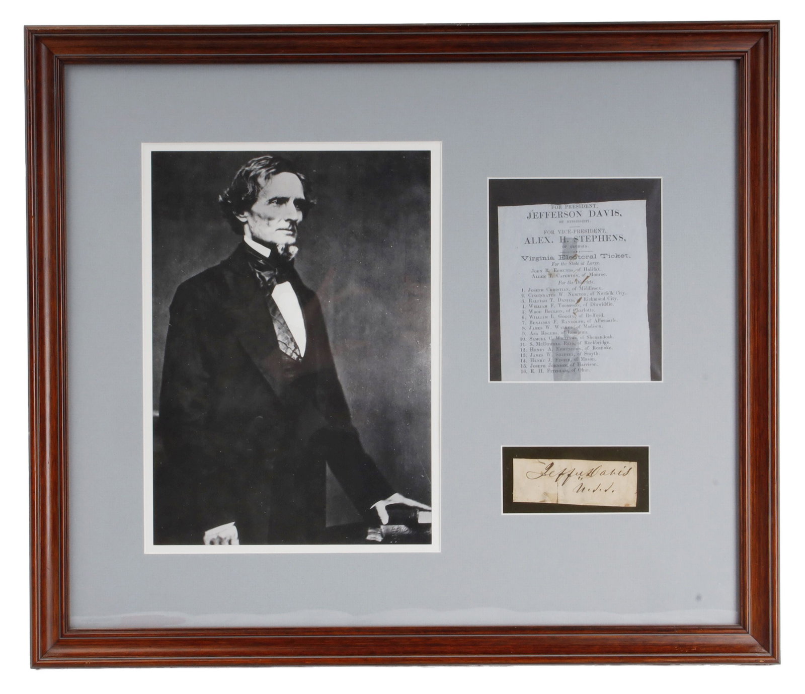 Jefferson Davis Cut Signature & Ballot (1 of 5)