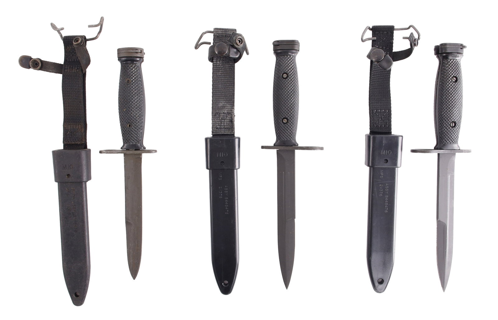 US M7 Knife Bayonet with M10 Scabbard Lot of 3 (1 of 6)