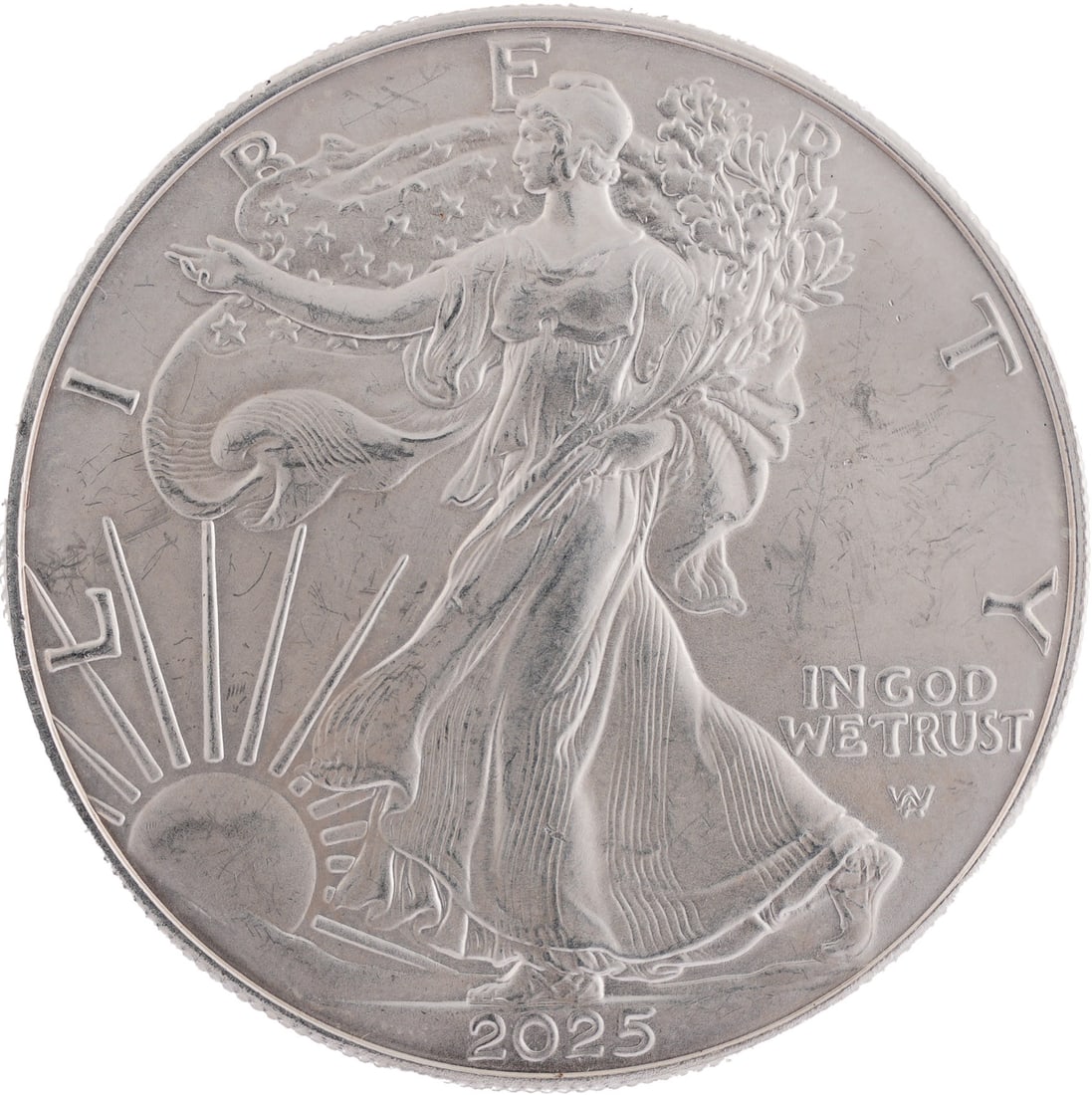 2025 One Ounce .999 Silver Eagle Coin: One 1 ounce .999 fine silver eagle. Metal: Fine Silver Country of Origin: US Year Minted: 2025 This lot has a reserve.