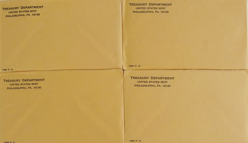 1964 US Mint 90% Silver Proof Set Coins Lot of 4