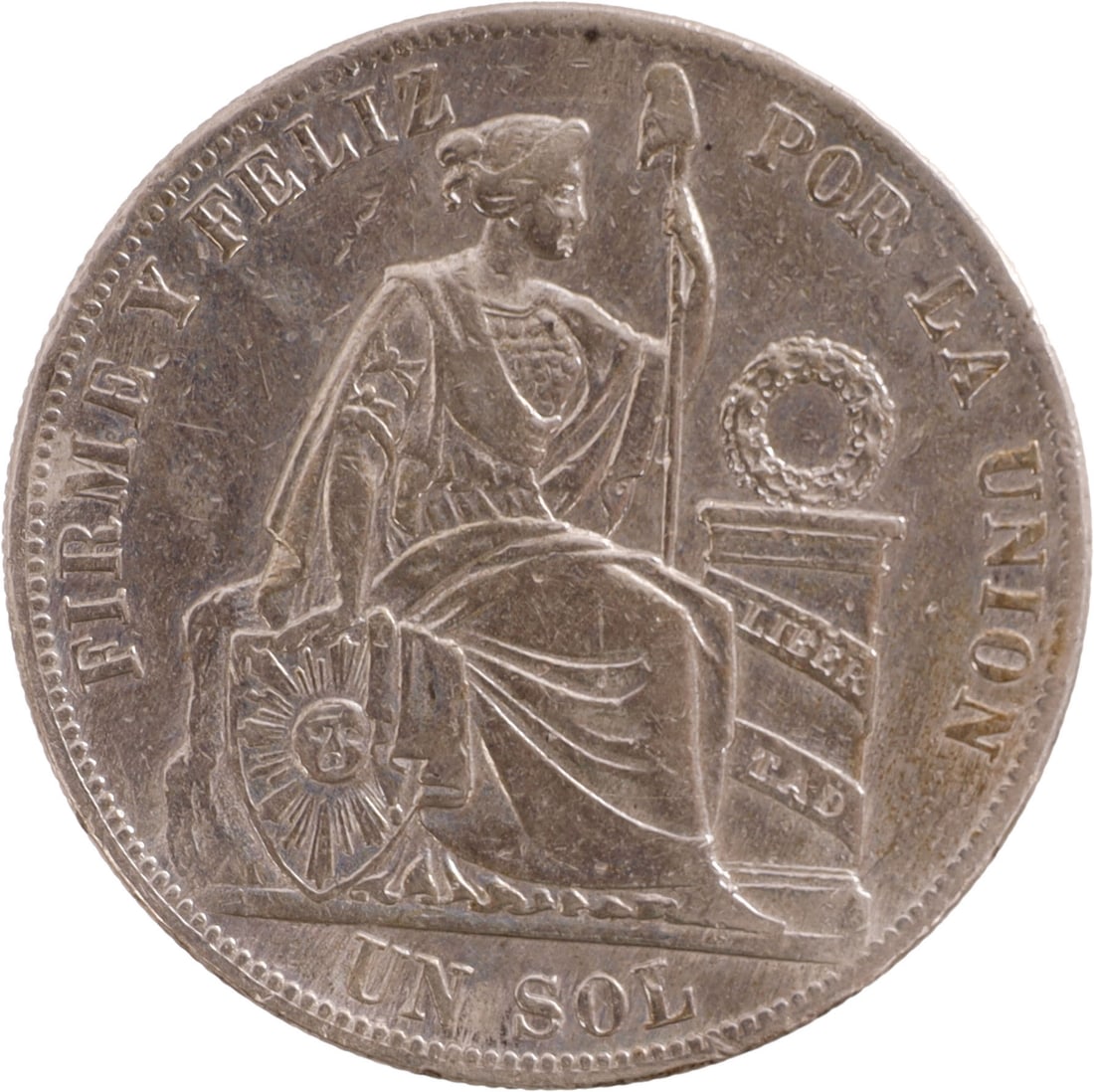 1885 Peru 1 Sol Silver Coin (1 of 2)