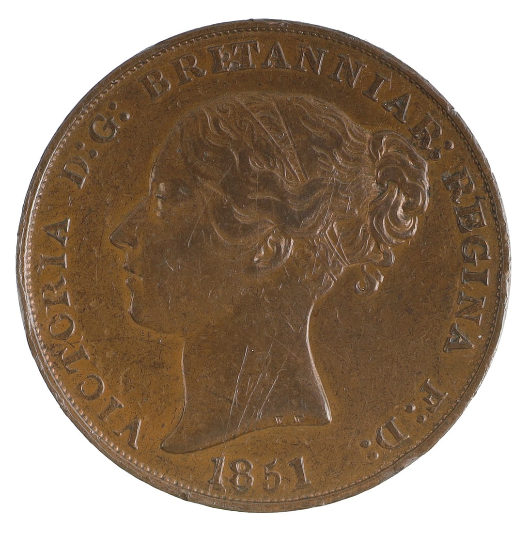 1851 Jersey 1/13 Shilling Victoria Copper Coin (1 of 2)