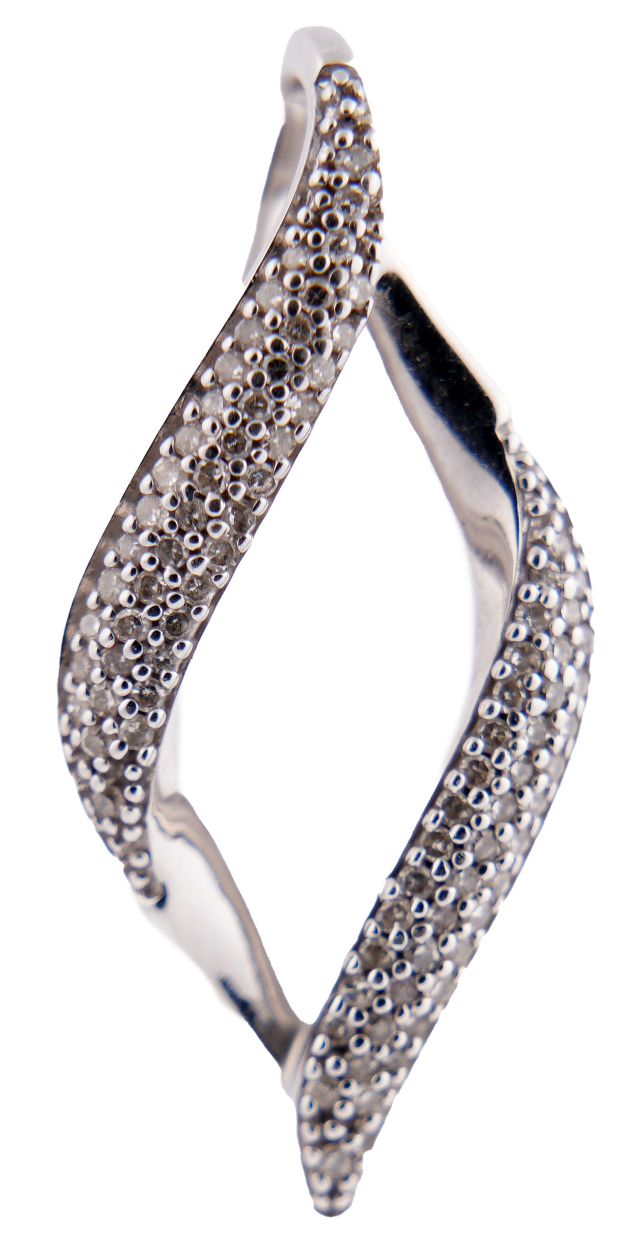 Diamond Tear Drop Pendant 10K White Gold (1 of 4)