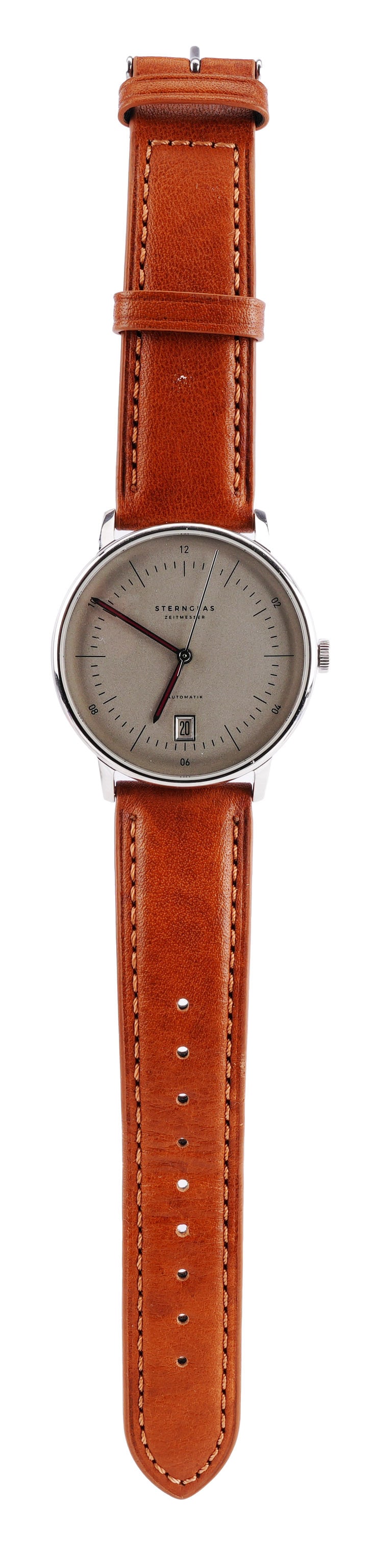 Sternglas Naos Oxford Edition Wristwatch: A contemporary minimalist mechanical dress watch from the German design house Sternglas (Hamburg), 'Edition Oxford' model. Heavily influenced by modern Bauhaus design principles, this timepiece featur