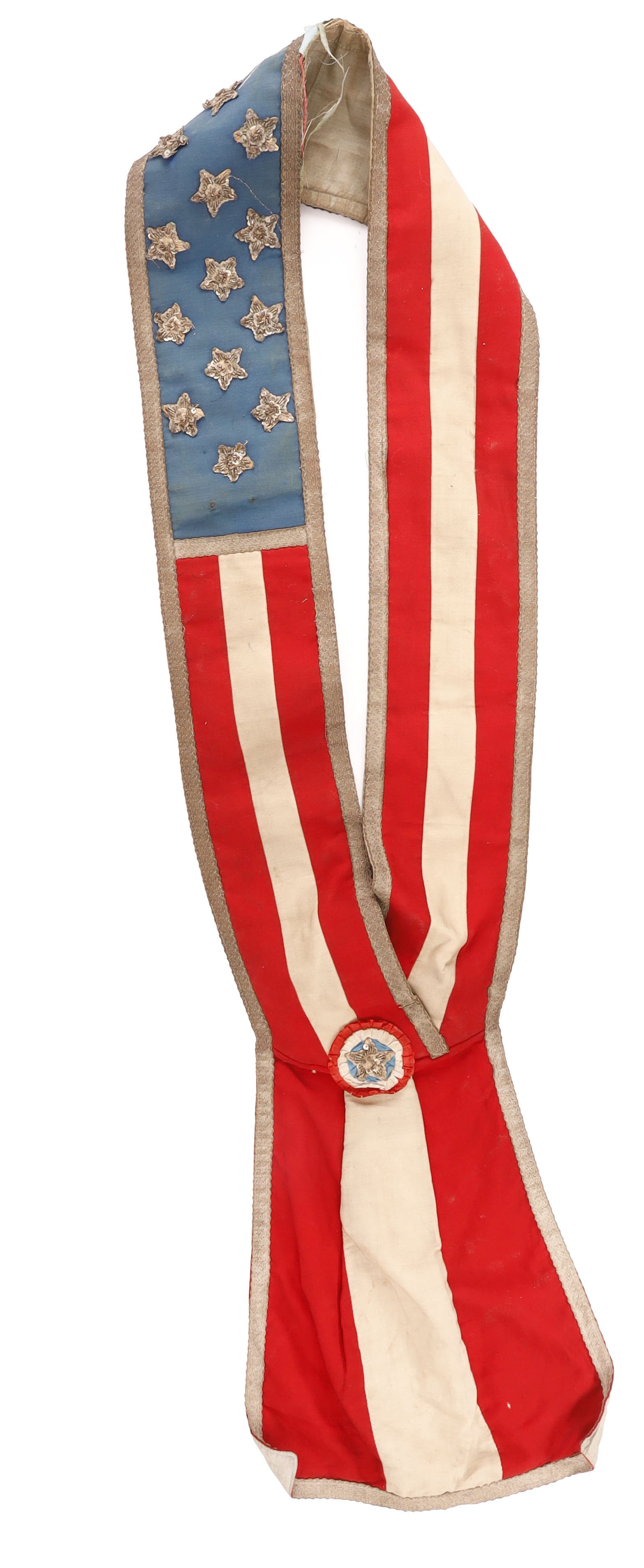 1880s Thirteen Star US Flag Patriotic Baldric Sash (1 of 4)