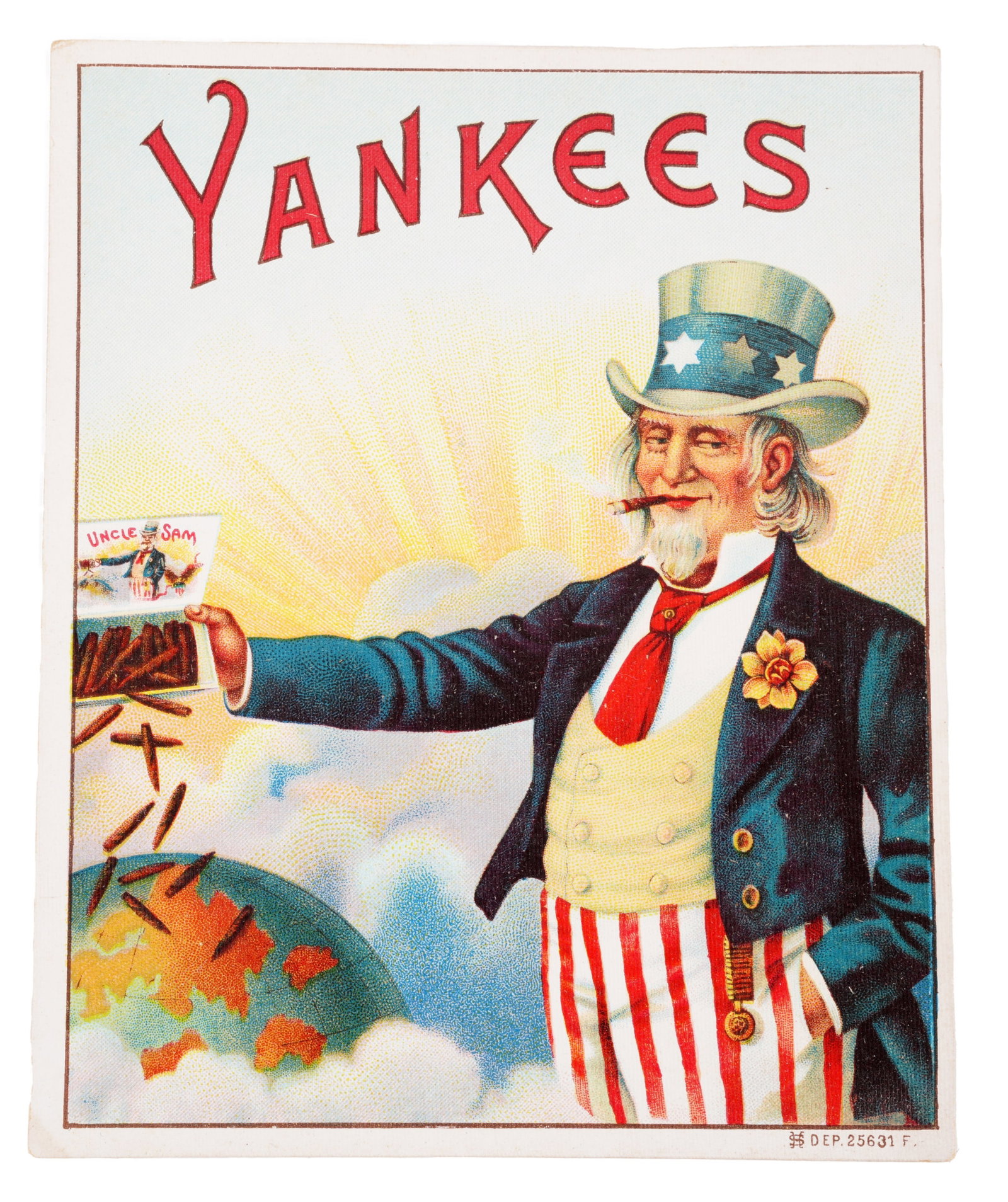 Yankees Cigar Box Label Featuring Uncle Sam (1 of 2)