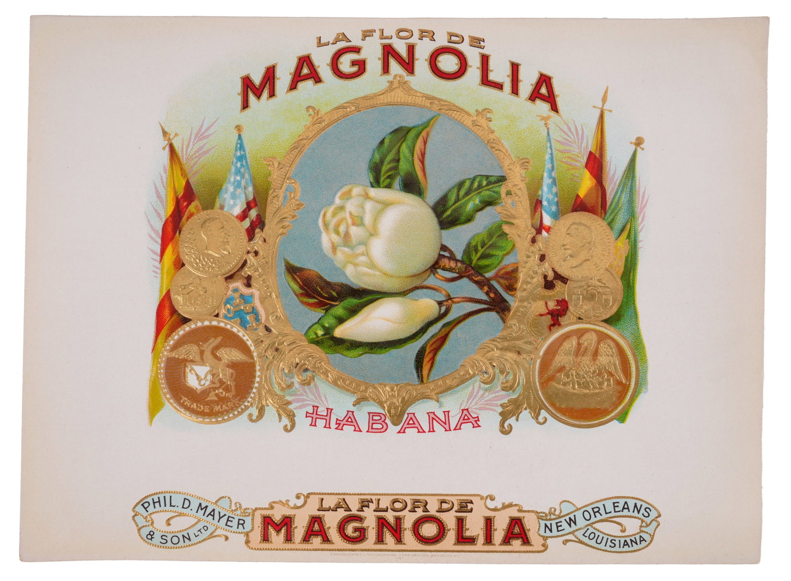 Le Flor de Magnolia Cigar Box Label (1 of 2)