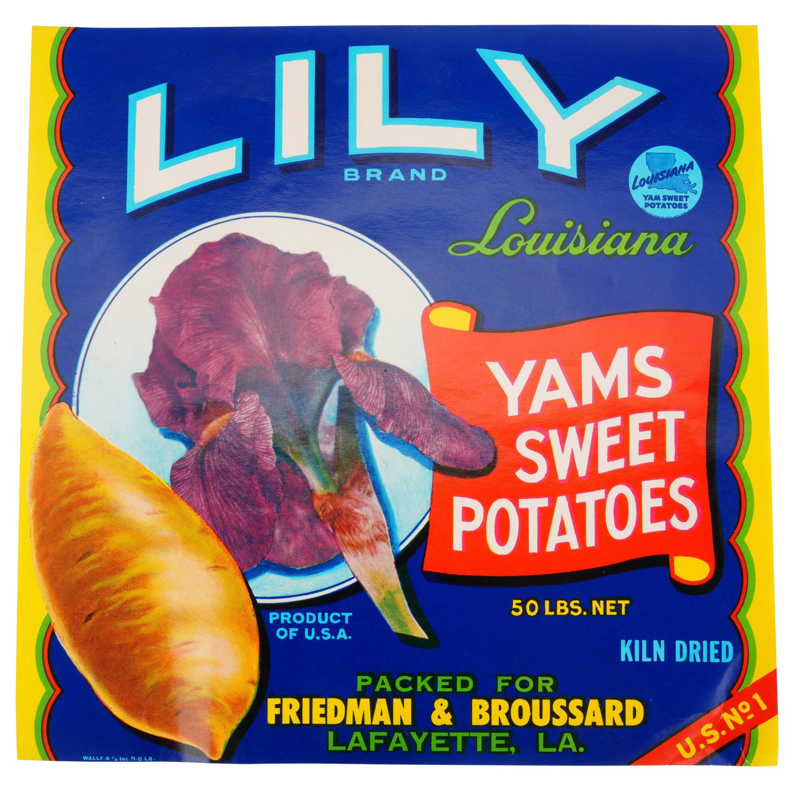 Lily Brand Yams Sweet Potatoes Crate Label (1 of 2)