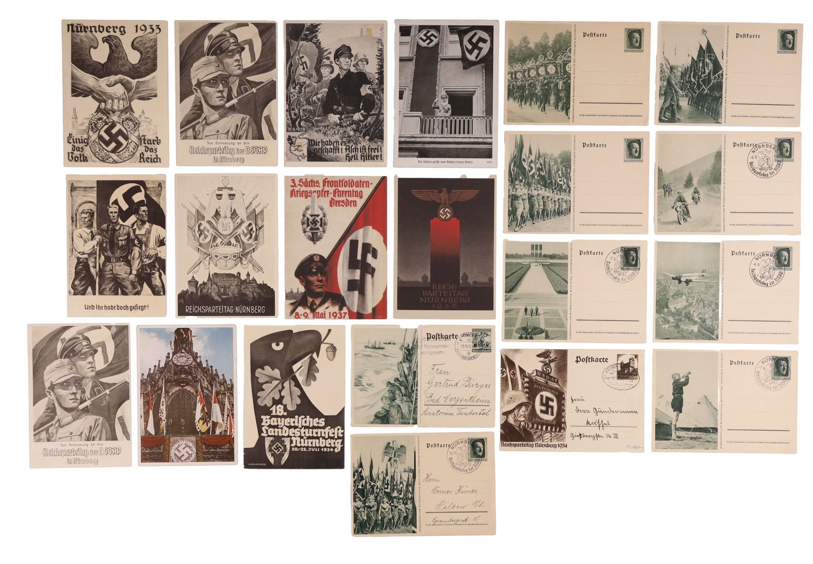 Nuremburg Rally NSDAP Postcards 1933-38 Lot of 21 (1 of 5)