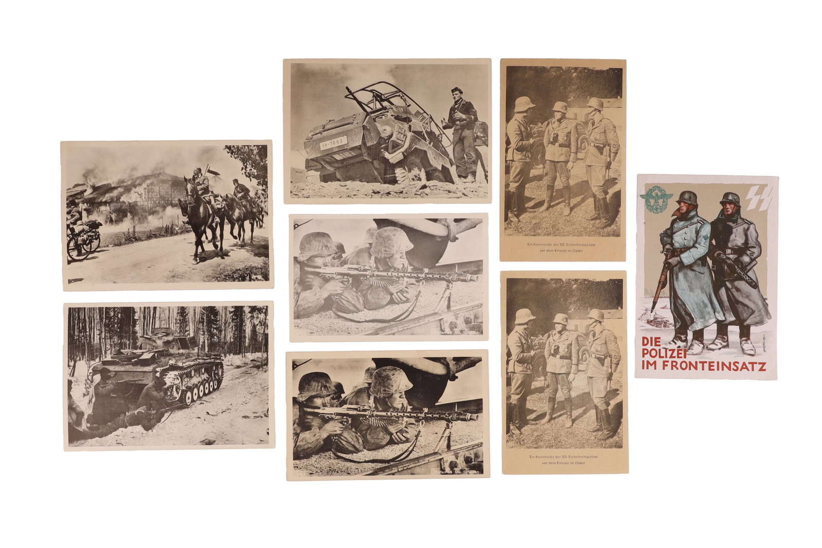 8 SS Combat Propaganda Postcards Hoffman & EAS (1 of 2)