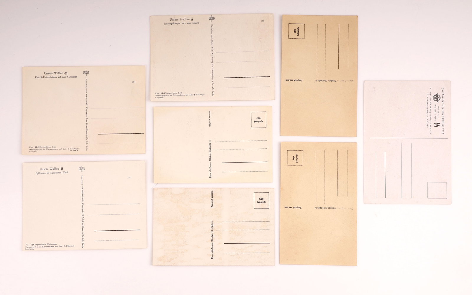 8 SS Combat Propaganda Postcards Hoffman & EAS - 2