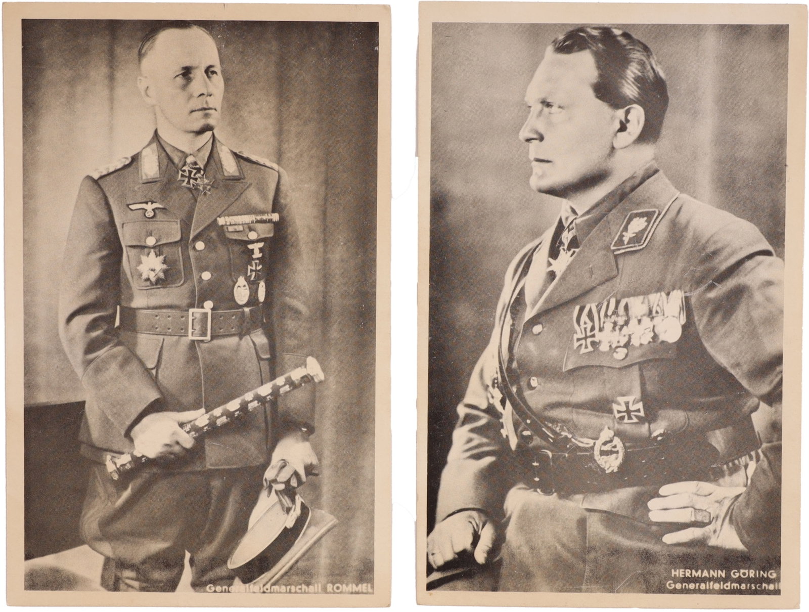 Heinrich Hoffman Rommel & Goring Portrait Postcard (1 of 3)