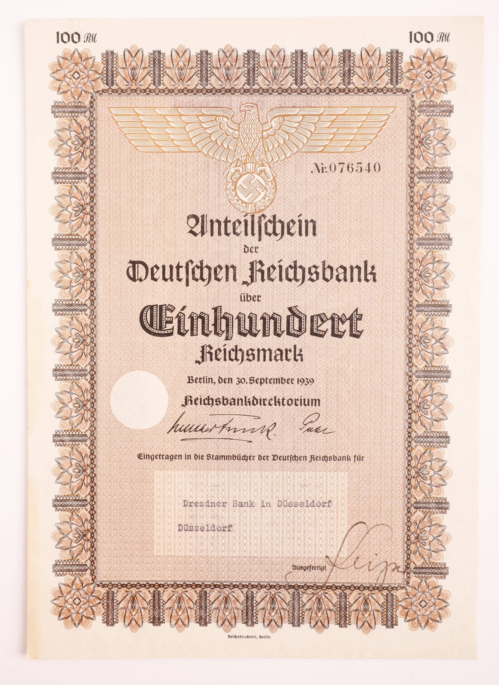 Visually Striking Third Reich Bond Certificates - 2